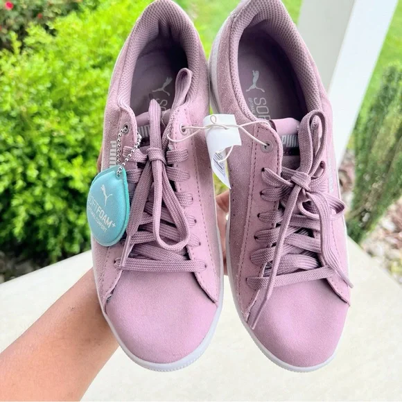 Puma Shoes Puma Purple Elderberry Vikky Suede Sneakers Size 65